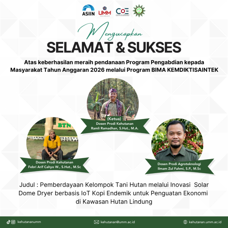 Dosen Kehutanan UMM Raih Pendanaan Program Pengabdian Masyarakat BIMA 2026